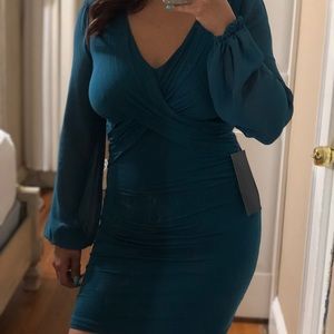 Teal Bebe dress